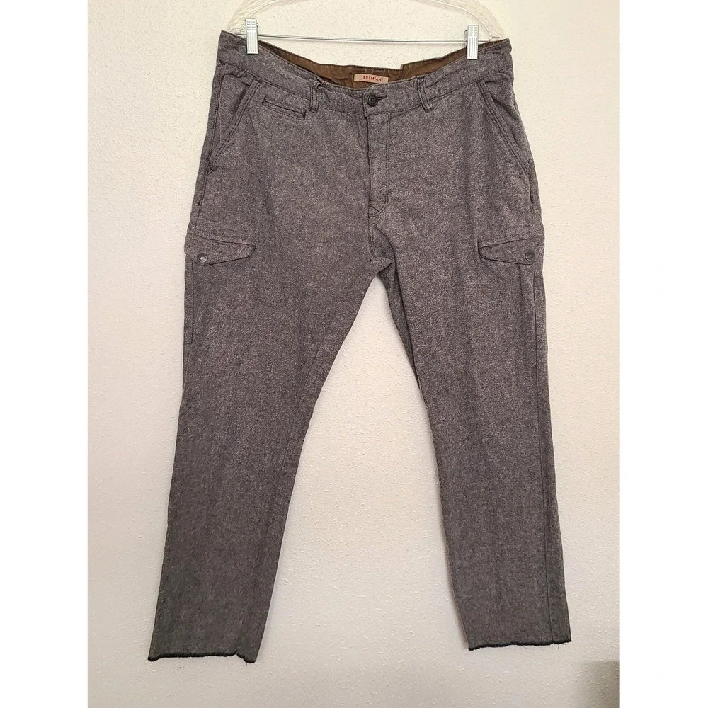 Jeremiah Sz 36 Gray Cotton Blend Raw Hem Cargo Pants Nomadic Boho‎ Granola